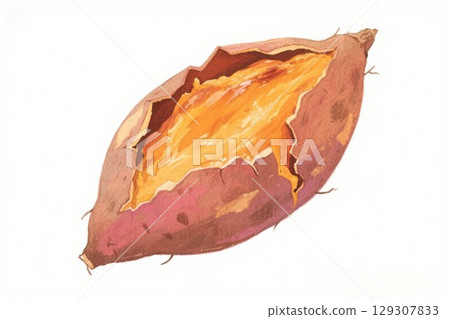 Illustration material: Peeled sweet potato (baked sweet potato) 129307833