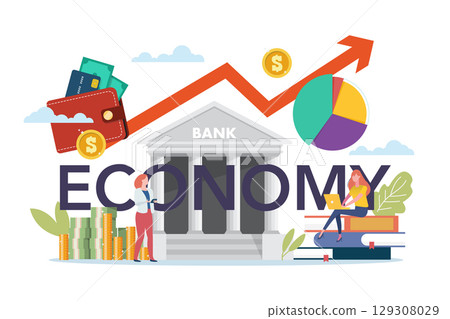 Economy class with economic elements. 129308029
