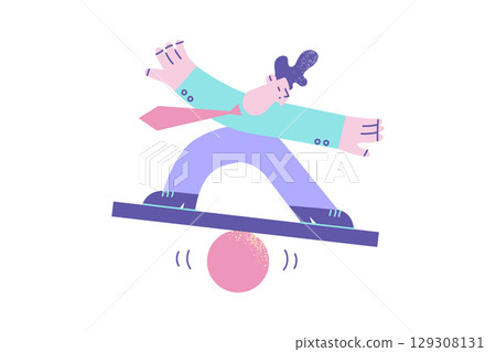 Business challenge, balance, stability concept Business challenge, balance, stability concept 129308131