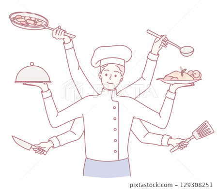 A skilled chef expertly prepares a variety of delicious dishes with creativity and finesse 129308251