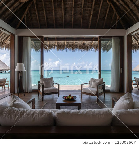 時尚豪華的水上別墅 129308607