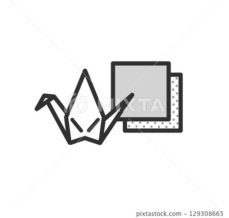 紙鶴摺紙圖示插圖 129308665