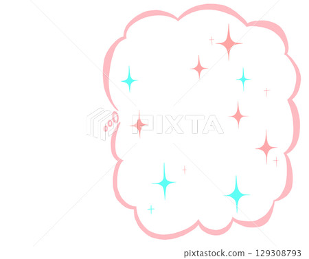 Sparkling cloud-shaped speech bubble Sparkling cloud-shaped speech bubble 129308793