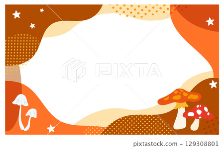Mushroom vector illustration background frame material 129308801