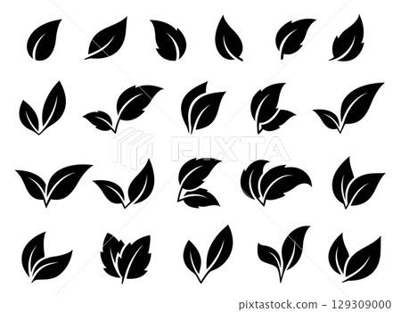 leaves and branches signs set icons leaves and branches signs set icons 129309000