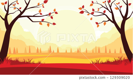 Warm Autumn Afternoon in the Woods Warm Autumn Afternoon in the Woods 129309020