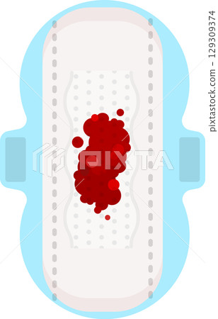 Illustration of a blood-stained napkin 129309374