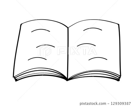 Open book Doodle icon. Element of education icon for mobile concept and web apps. Vector illustration isolate on a white background. 129309387