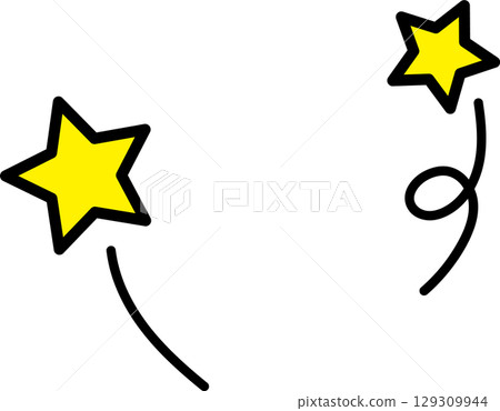 黑色邊框的黃色星星 129309944