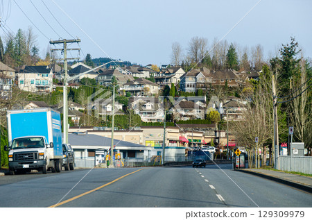 View of Mission in the Fraser Valley, BC, Canada View of Mission in the Fraser Valley, BC, Canada 129309979
