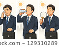 Hydrating office worker 129310289