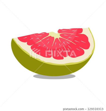 Vector illustration green and yellow pomelo in cartoon flat style. Pomelo orange tropical fruit isolated on white background, fresh food for diet, agricultural product, gardening farm Vector illustration green and yellow pomelo in cartoon flat style. Pomelo orange tropical fruit isolated on white background, fresh food for diet, agricultural product, gardening farm 129310313