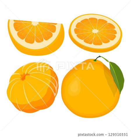Vector illustration green and yellow pomelo in cartoon flat style. Pomelo orange tropical fruit isolated on white background, fresh food for diet, agricultural product, gardening farm Vector illustration green and yellow pomelo in cartoon flat style. Pomelo orange tropical fruit isolated on white background, fresh food for diet, agricultural product, gardening farm 129310331