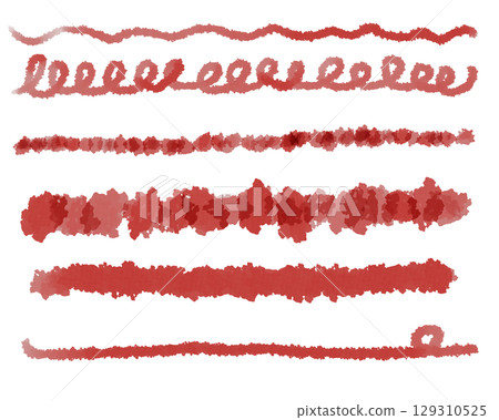 Crayon hand-drawn line set (red) Crayon hand-drawn line set (red) 129310525