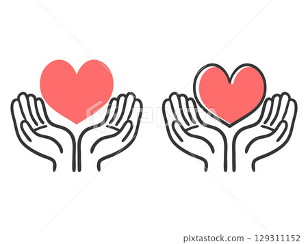 Hands embracing a heart vector 129311152