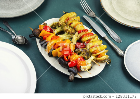 BBQ Vegetable Kabobs. BBQ Vegetable Kabobs. 129311172