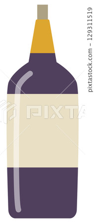 Illustration of a bottle of red wine 129311519