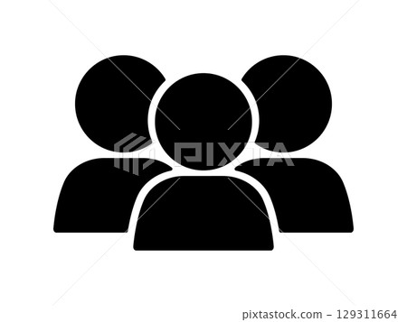 Multiple people icon monotone 129311664