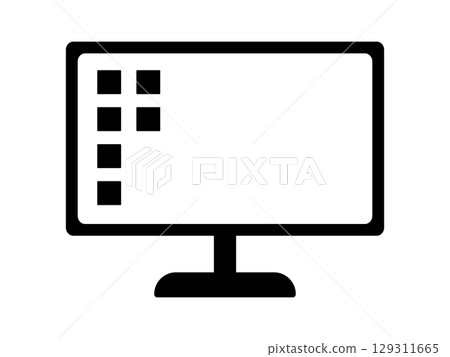 Monitor icon monochrome 129311665