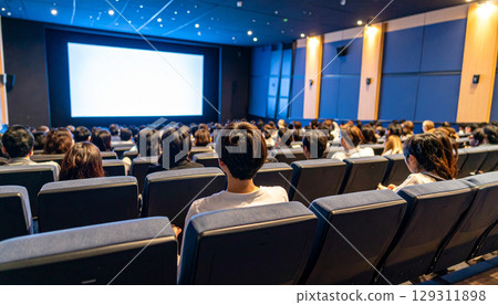 People watching a movie (AI-generated image) 129311898