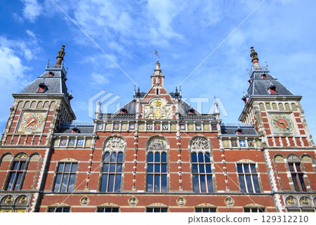Amsterdam Centraal, main railway station in Amsterdam, capital of Netherlands 129312210