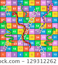 Ladder snakes game,Funny frame for children.Vector illustrations. 129312262