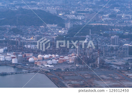 山口縣周南工業區及工廠夜景 129312450