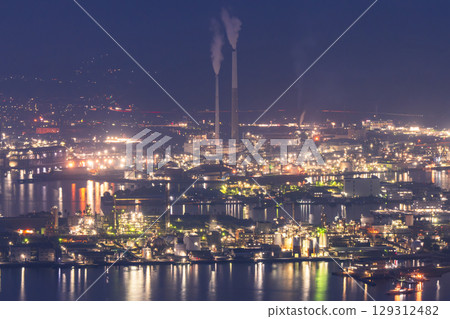 山口縣周南工業區及工廠夜景 129312482