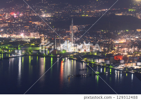 山口縣周南工業區及工廠夜景 山口縣周南工業區及工廠夜景 129312488