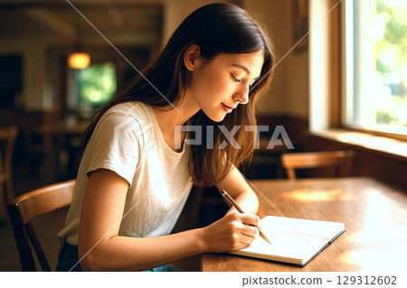 People immersed in their creations Materials that convey the richness of time spent drawing 129312602