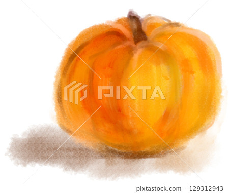 Watercolor painted pumpkin Watercolor painted pumpkin 129312943
