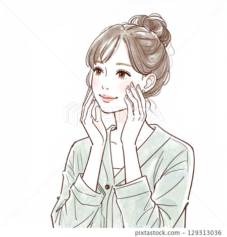 Stylish woman illustration material 129313036