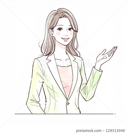 時尚女性插圖素材 129313040