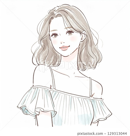 時尚女性插圖素材 時尚女性插圖素材 129313044