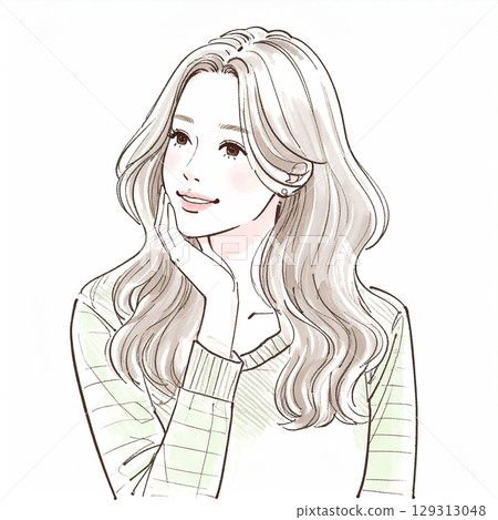 時尚女性插圖素材 129313048