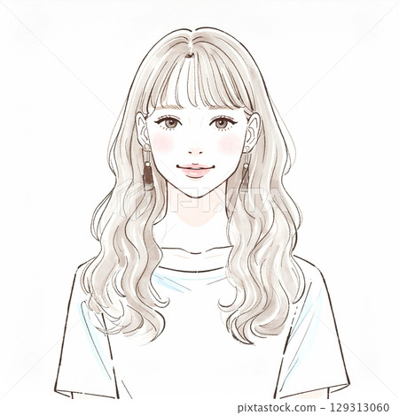 時尚女性插圖素材 時尚女性插圖素材 129313060