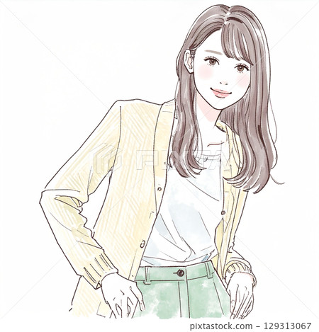 時尚女性插圖素材 129313067