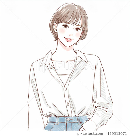 Stylish woman illustration material 129313071