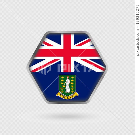 British Virgin Islands flag in a hexagon frame. 129313273
