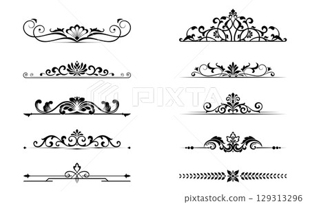 Vintage set. Floral elements for design monograms, invitations, frames, menus and labels. Graphic design of the website, cafes, boutiques, hotels, wedding invitations. 129313296