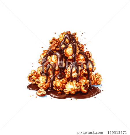 Popcorn box icon isolated on white background. 129313371
