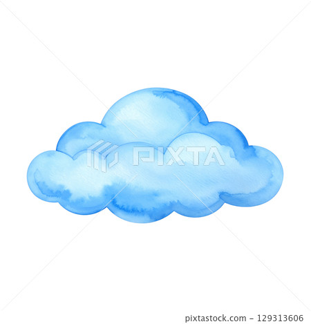 Illustration of fluffy blue sky clouds and seamless pattern of clouds 129313606