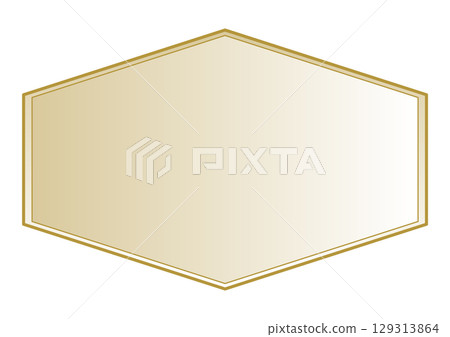 金色六角形簡單框架 129313864