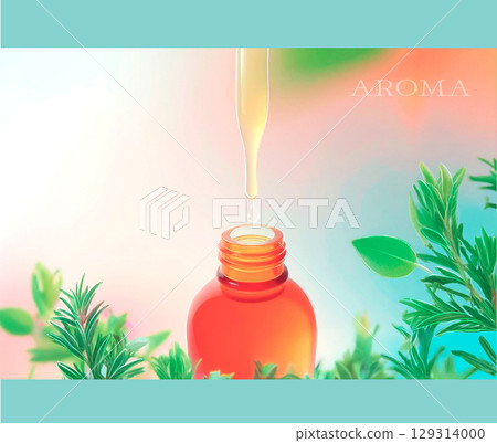 精油瓶和精油滴的美妙香氣世界 129314000