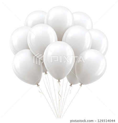Colorful illustration of party balloons on white background. 129314044