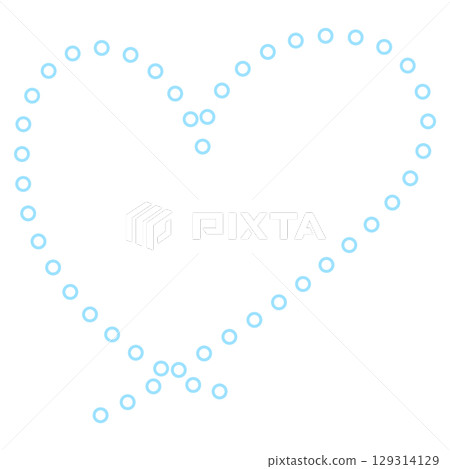 淺藍色虛線心形標記 淺藍色虛線心形標記 129314129