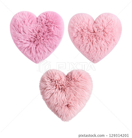 Pink heart shape represents love and romance on a white background. 129314201