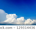 Clear blue summer sky and cloudy sky 129314436