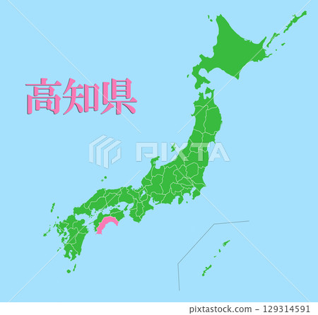Map of Japan Kochi Prefecture 129314591