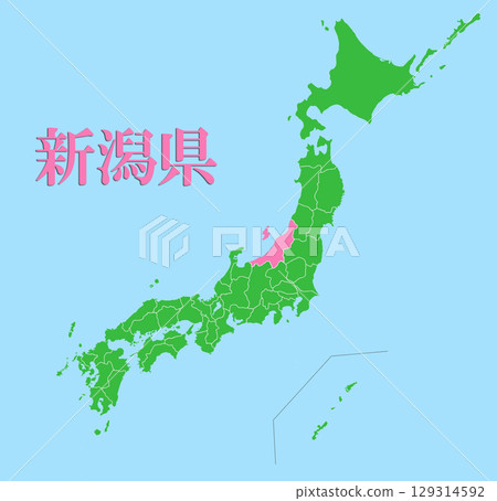 日本地圖新潟縣 129314592